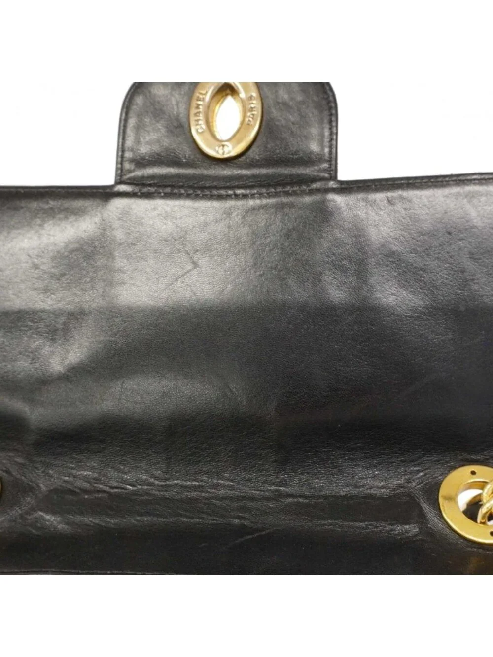 Chanel Shoulder Bag Mademoiselle Lambskin Black Gold - Picture 9 of 10